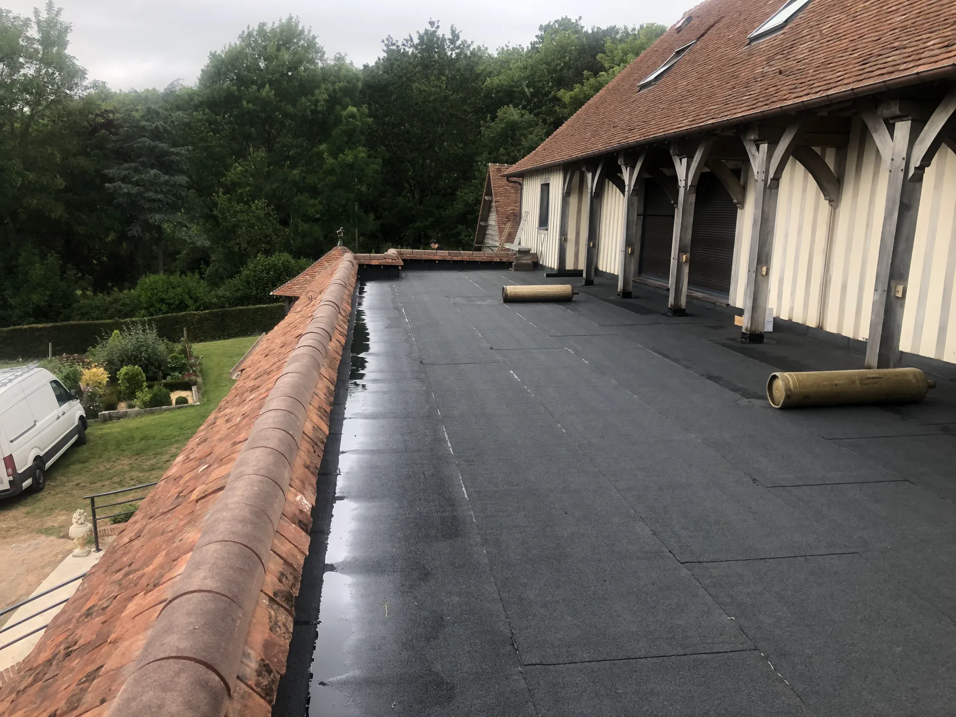 Réfection de l'étanchéité de la toiture terrasse d'une longère en Normandie